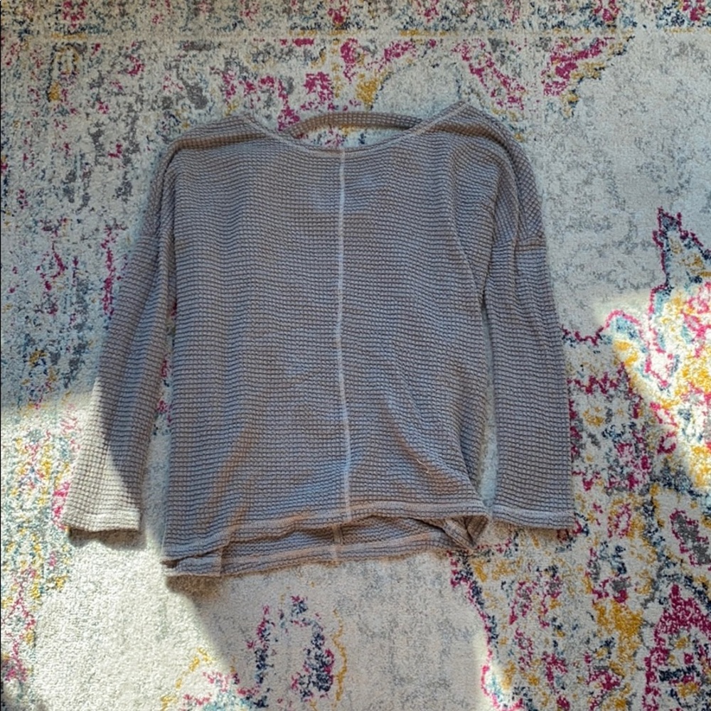 Grey Oversized Drop Back Sweater